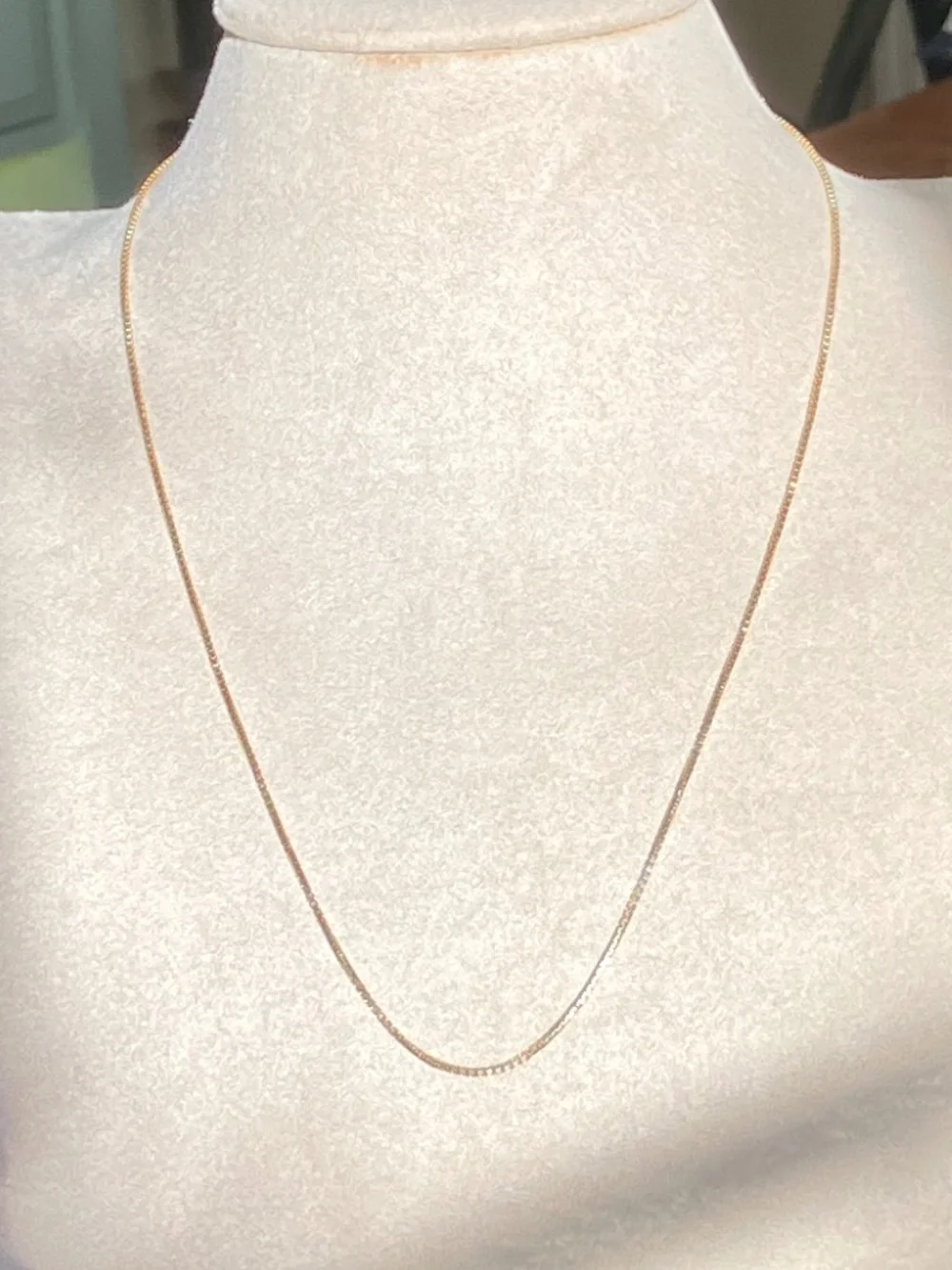 Gold Box Chain Necklace 14K